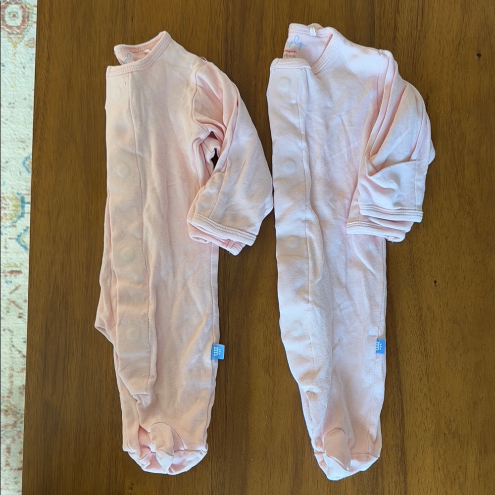 Set of 2 - Magnetic Me Pink Newborn Footies